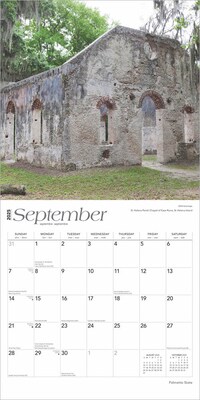 2025 BrownTrout Palmetto State South Carolina Places 12" x 12" Monthly Wall Calendar (9781975483050)