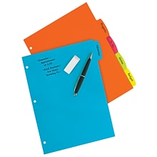 Avery Big Tab Write & Erase Plastic Dividers, 5 Tabs, Bright Multicolor (16129)