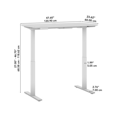 Bush Business Furniture Move 60 Series 48"W Electric Height Adjustable Standing Desk, Black Walnut/Cool Gray (M6S4824BWSK)