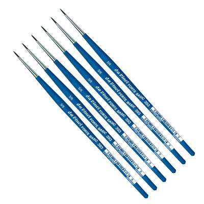 da Vinci FORTE BASIC Acrylic Synthetic Student Round Brush, 6 /Pack (DVXVA393N5-6)