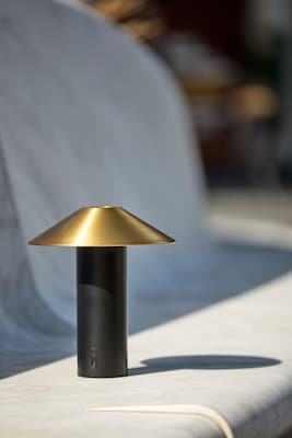 Adesso ADS360 Pina 10.5"H LED Table Lamp, Black/Antique Brass (AD9205-01)