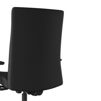 WPS Upholstered Task Chair 2D, Adjustable Arms, Black Fabric Synchro Tilt (54045)