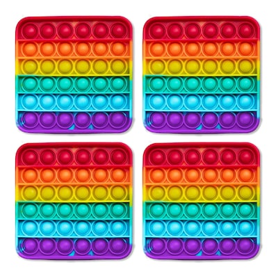 The Fidget Game Rainbow Pop It Mats, Multicolored (FDGRNBWMATS)