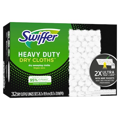 Swiffer Heavy Duty Dry Sweeping Cloths, White, 32/Pack (77198)