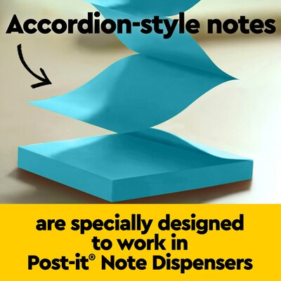 Post-it Recycled Super Sticky Pop-up Notes, 3" x 3", Oasis Collection, 70 Sheet/Pad, 18 Pads/Pack (R330-18SST-CP)