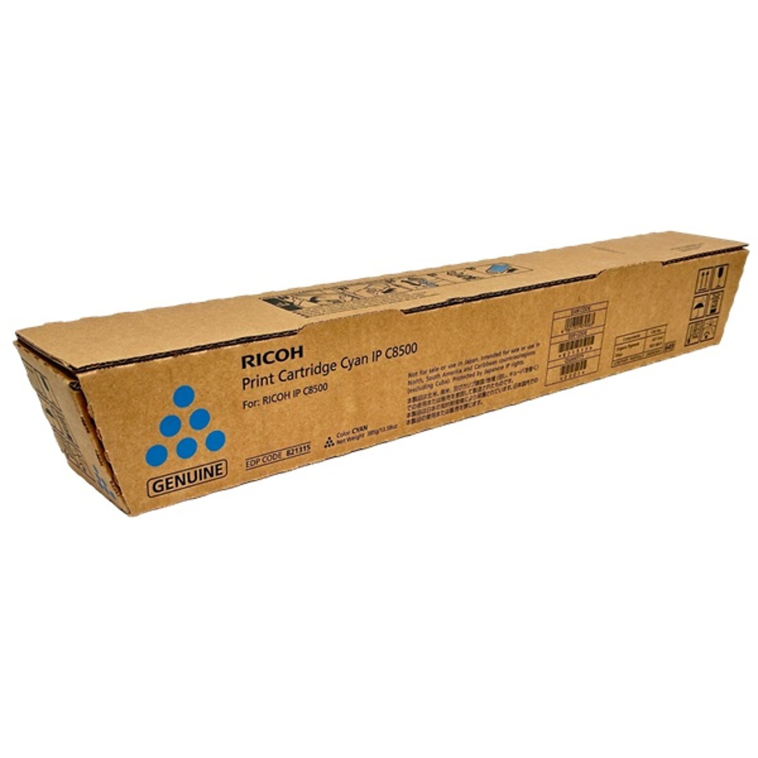 Ricoh 821315 Cyan High-Yield Toner Cartridge, Prints Up to 34,000 Pages