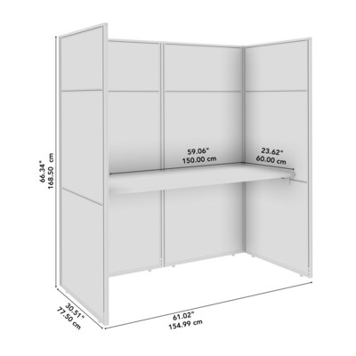 Bush Business Furniture Easy Office 66"H x 61"W Cubicle Panel Workstation, Natural Elm (EODH260NE-03K)
