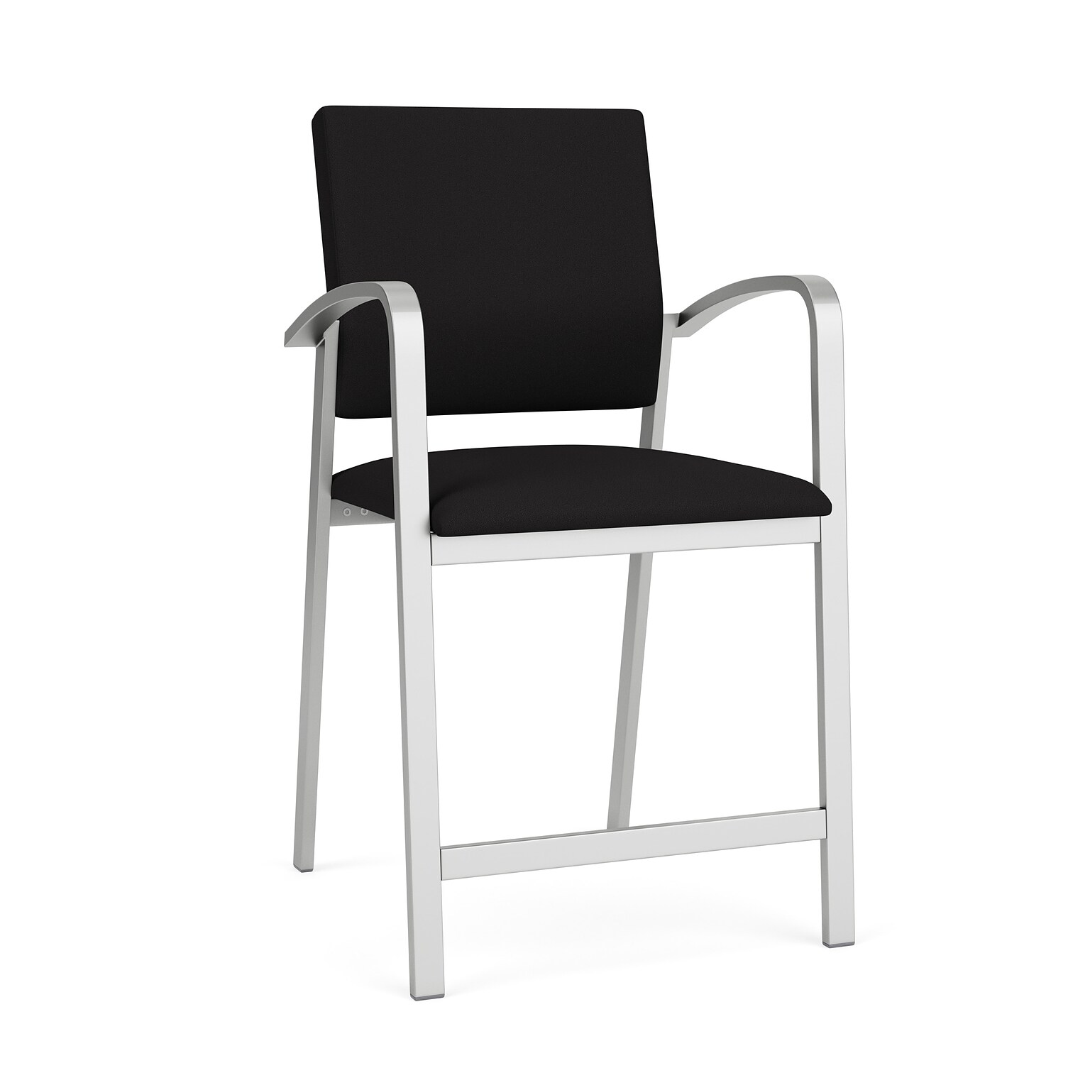 Lesro Newport Fabric Guest Chair, Open House Black/Silver (NP1161.SSV-01OHBK)