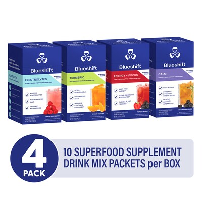 Blueshift Variety Pack Powder Drink Mix, 10 Packets/Box, 4/Box (600-04169)