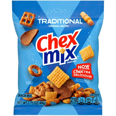 Chex Mix Traditional Savory Snack Mix, 1.75 oz., 60 Bags/Pack (GEM1240)