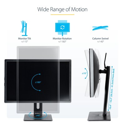 StarTech.com Adjustable Stand, Up to 32" Monitor, Black (FPPNEUSTND)