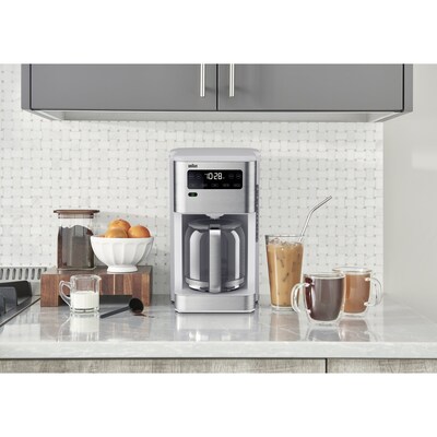 Braun PureFlavor 14-Cup Automatic Drip Coffee Maker, White (KF5650WH)