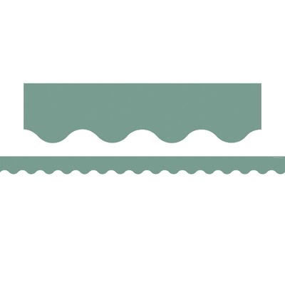 Teacher Created Resources Border Trim, 2.19 x 2.92, Retreat Green Scalloped, 12/Pack, 6 Packs/Bundle (TCR9244-6)