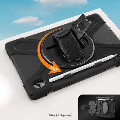 SaharaCase Raider-X Series Heavy Duty Case for Galaxy Tab S11 Ultra, Hand Strap & Shoulder Strap, Scorpion Black (TB00503)