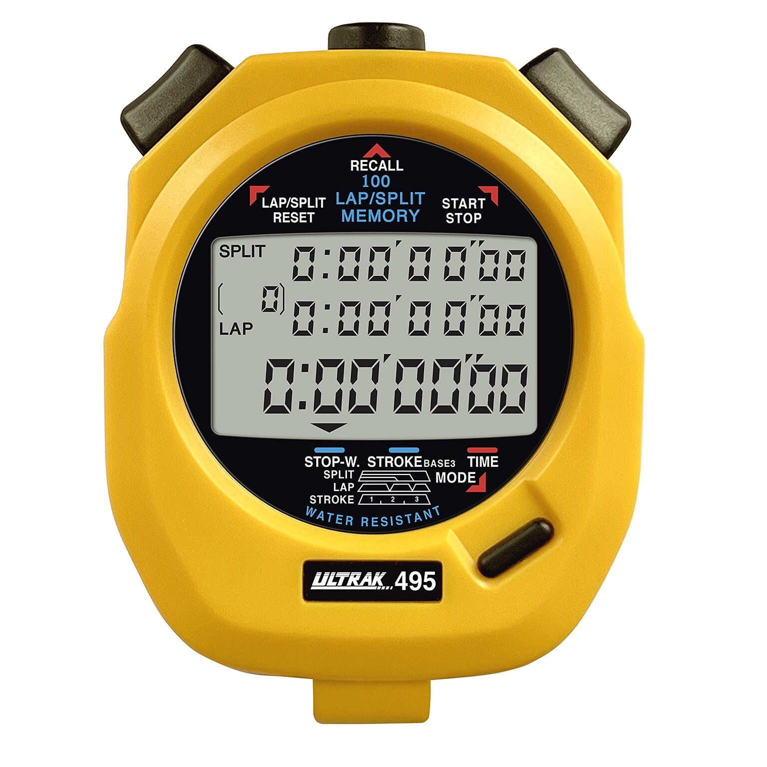 ULTRAK 495 100 Memory Stopwatch, Yellow (CEI495YEL)