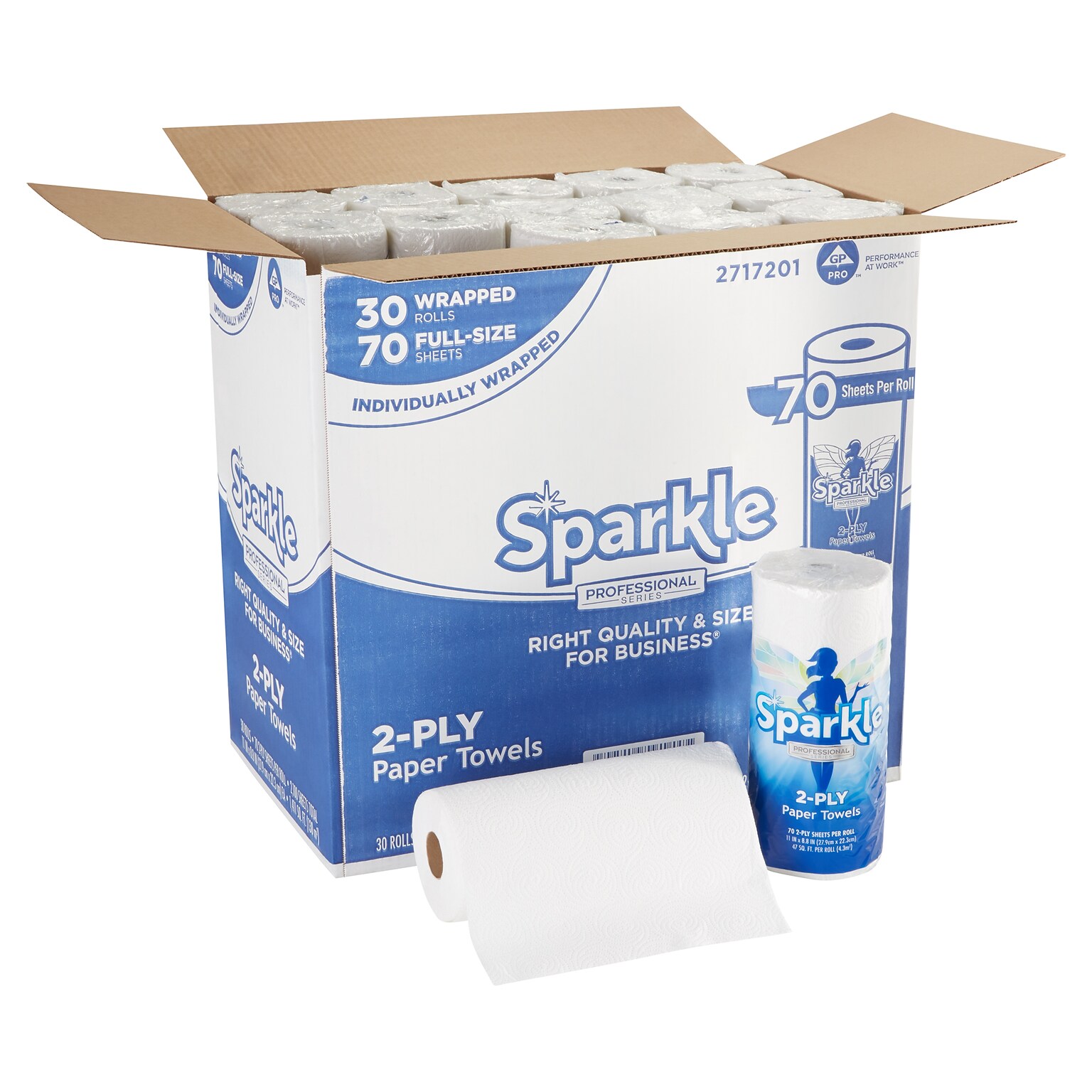 Sparkle Professional Series Paper Towels, 2-ply, 70 Sheets/Roll, 30 Rolls/Pack (2717201)