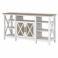Bush Furniture Key West Console TV Stand, Screens up to 65, Shiplap Gray/Pure White (KWV160G2W-03)