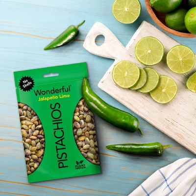 Wonderful Pistachios Salted Jalapeno Lime, 2.25 oz., 8 Bags/Box (JL0146A25M)