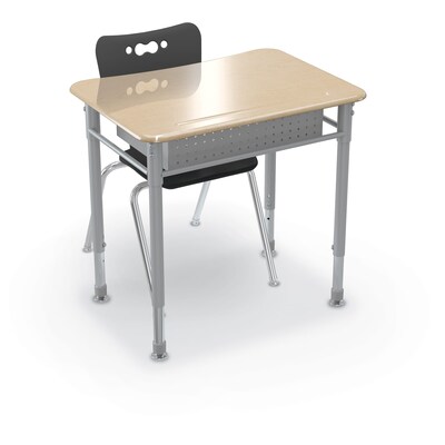 MooreCo Astute 26W Rectangle Student Desk, Fusion Maple, 2/Pack (59082)