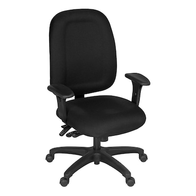 Regency Comfort Series Armless Ergonomic Fabric Swivel Task Chair, Black (125-BK)