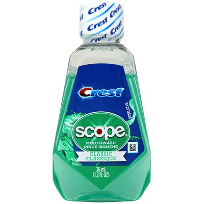 Crest Scope Classic Mouthwash, 1.2 oz Bottle, 18 Bottles/Dispensit Box, 12 Dispensit Boxes/Carton