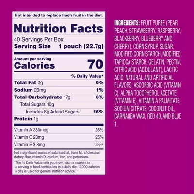 Welchs Gluten Free Berries n Cherries Fruit Snacks, 40 Packs/Box (PIM84062)