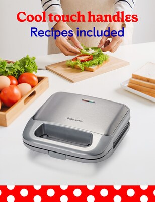 Betty Crocker 3-in-1 Sandwich, Panini Grill and Waffle Maker Plus, Silver (BC-4965S)