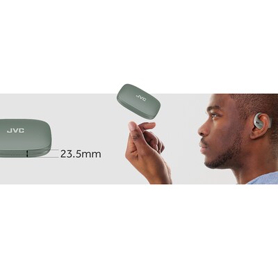 JVC Nearphones Wireless Noise Canceling Over-Ear Earphones, Bluetooth, Black (JVCHANP50TB)