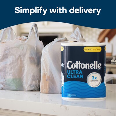 Cottonelle Ultra Clean Toilet Paper, 1-ply, White, 312 Sheets/Roll, 24 Rolls/Case (54161/55492)