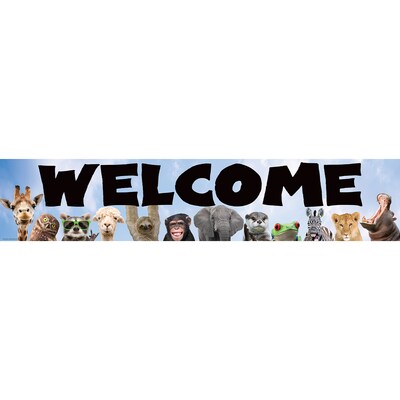 Teacher Created Resources Go Wild Animals Welcome Banner, 8 x 39, 6 Packs/Bundle (TCR6836-6)