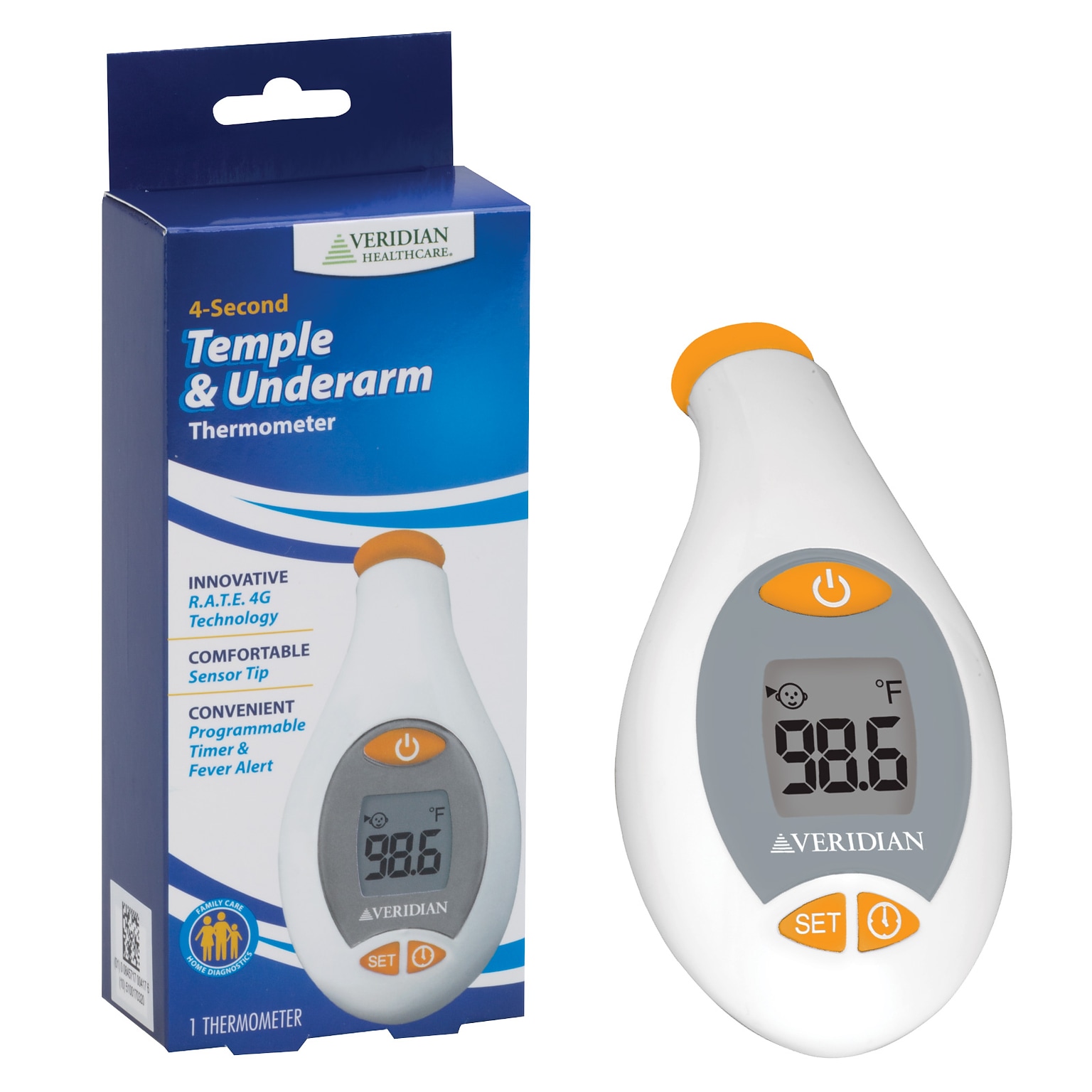 Veridian Healthcare Infrared Digital Thermometer, White (09-332)