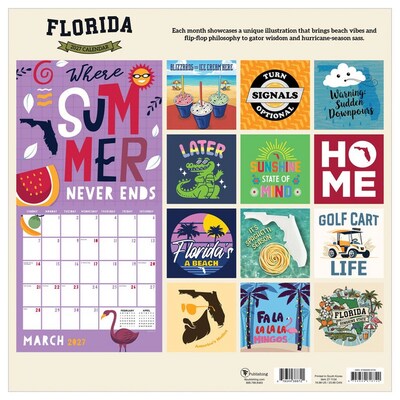 2027 TF Publishing Home: Florida 12" x 12" Monthly Wall Calendar, Multicolored (27-1134)