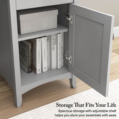 Bush Furniture Salinas 60"W L Shaped Desk with Storage, Cape Cod Gray (SAD160CG-03)