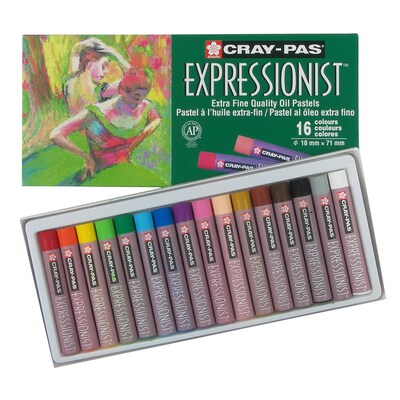 Sakura Cray-Pas Expressionist Oil Pastels, Assorted Colors, 16/Set, 3 Sets/Bundle (SAKXLP16-3)