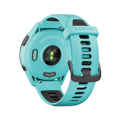 Garmin Forerunner 265 Smartwatch, GPS, 46mm, Aqua/Black Silicone Band (010-02810-02)