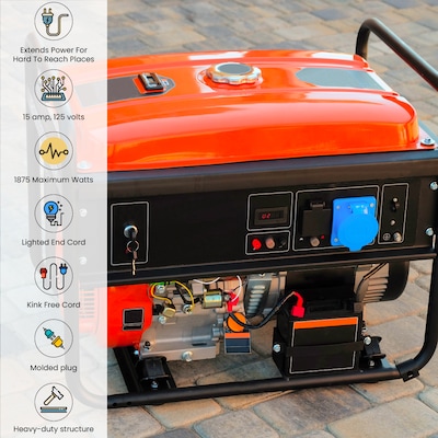 GoGreen Power 25' Indoor/Outdoor Extension Cord, 12 AWG, Orange (GG-14025)