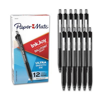 Paper Mate InkJoy 300 RT Retractable Ballpoint Pen, Medium Point, Black Ink, Dozen (1951260)