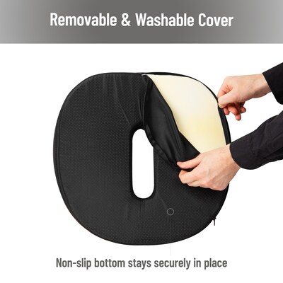 Mind Reader Donut Pillow with Air-Cloud Technology, Black (TAILST-BLK)