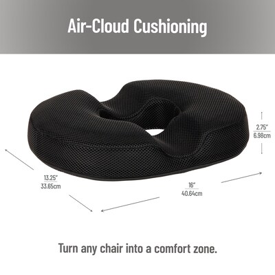 Mind Reader Ergonomic Memory Foam Seat Cushion with Cooling Core, Black (DOSEATCG-BLK)