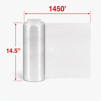 Quill Brand® 14.5" x 1450' 30 Gauge Pre-Stretched Stretch Wrap, Clear, 4/Carton (ST1805168)