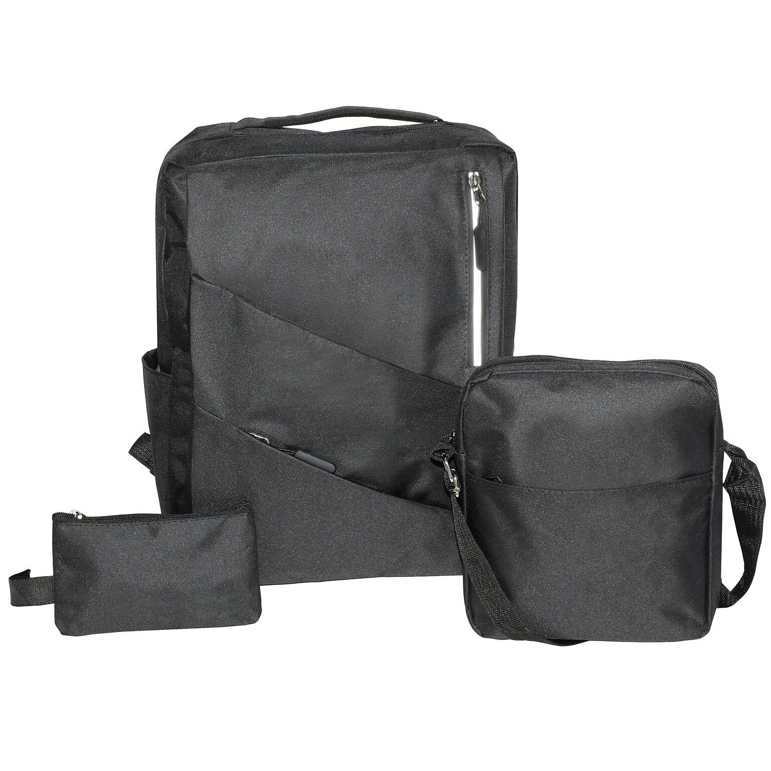 Club Rochelier 3-Piece Laptop Backpack Set, Large, Black (CBM9010013_BLK)
