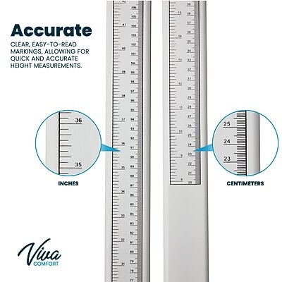 Viva Comfort Stadiometer Portable Height Measuring Rod, White (ADIME907-01-MK)