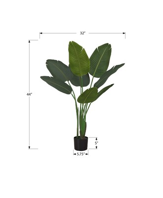 Monarch Specialties Inc. 44" Artificial Bird Of Paradise Tree in Pot (I 9569)