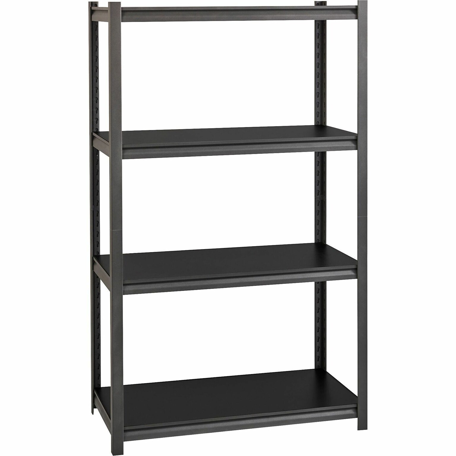Lorell Iron Horse Riveted Shelving Unit, 3200 lb. Capacity, 36W x 18D x 60H, Black (LLR59700)