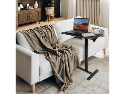 Mount-It! Height-Adjustable Overbed Desk, 26.3"-42.1"H, Black (MI-8040)