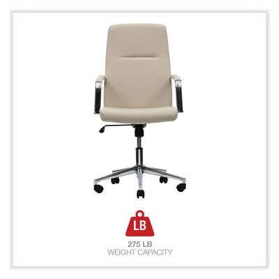 Alera® Fixed Arm Leather Task Chair, White (ALEWS4106)