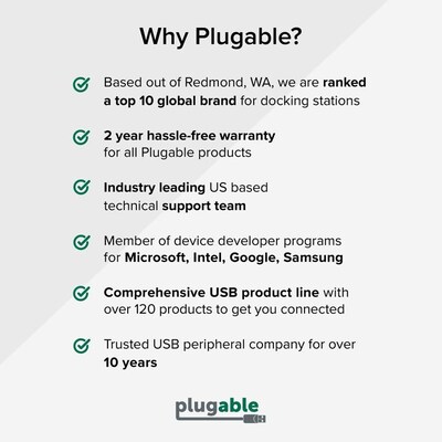 Plugable USB-C to Ethernet Adapter, Black (USBC-TE1000)