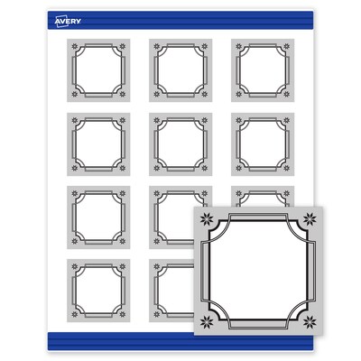 Avery Silver-Metallic Black Matte Blank Card, White, 120/Pack (S00-FKG)