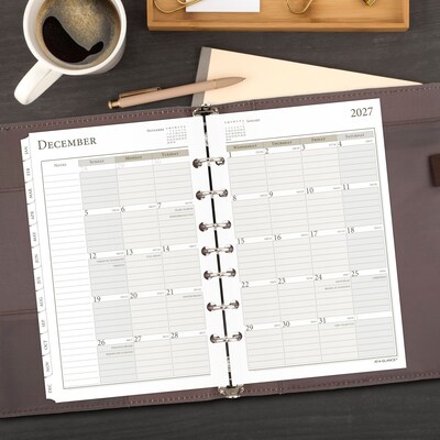 2027 AT-A-GLANCE 8.5" x 5.5" Weekly & Monthly Planner Refill, White/Brown (481-485-27)