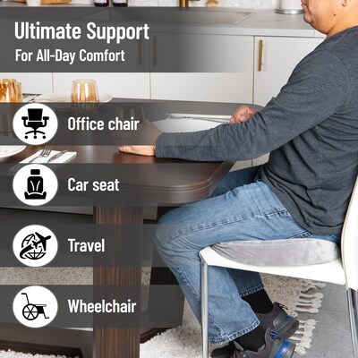 Mind Reader Memory Foam Office Chair Ergonomic Orthopedic Cushion, Gray (SEACUSH-GRY)